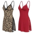 thumbnail image 2 of LWP 2 Pack Women's Lingerie Sexy Nightwear Spaghetti Strap Nightgown Babydoll Chemise, 2 of 10