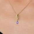 thumbnail image 3 of Gem Stone King 14K Yellow Gold Blue Tanzanite and Lab Grown Diamond Pendant Necklace for Women | 0.28 Cttw | Gemstone December Birthstone | Marquise 6X3MM | With 18 inch Chain, 3 of 6