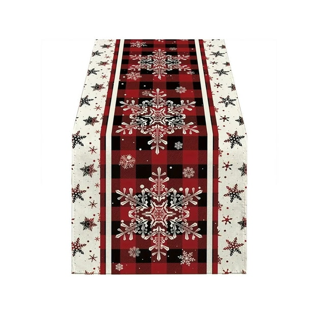 Décoration de Table de Noël Nappe de Noël Rouge Drapeau de Table Imperméable Décoration de Meuble Tv Couverture de Table Basse Longue Nappe Fournitures de Décoration de Noël