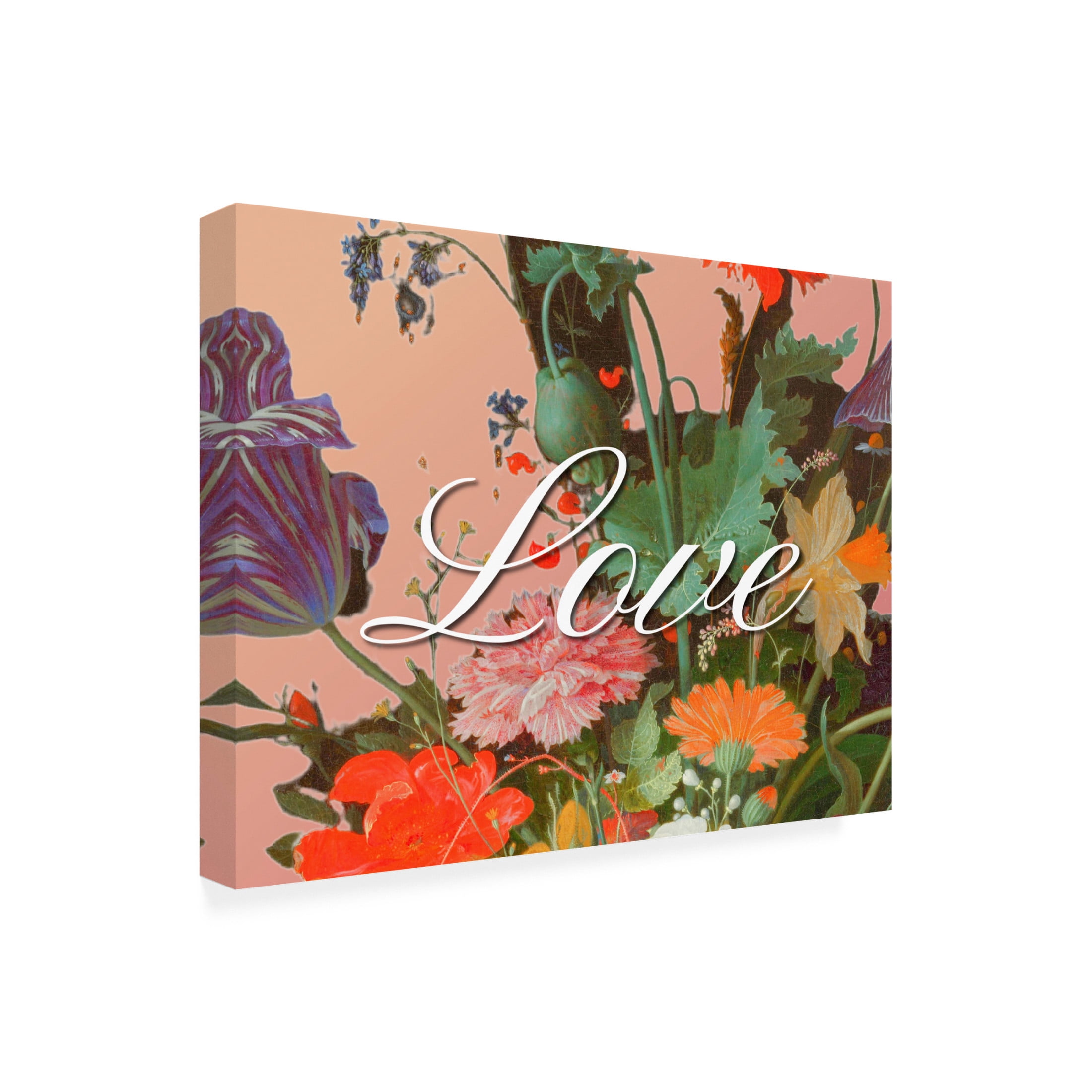 Canvas Wall Art - Sandra Iafrate 'Love Flowers' Wall Art for Living Room, Bedroom, or Office Décor by Trademark Fine Art - 19 x 14 Inches