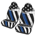 thumbnail image 2 of KAKALAD American Flag With Thin Blue Line Car Seat Covers Set Vehicle Front Seats Protector 2 Pcs, 2 of 9
