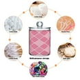 thumbnail image 4 of 2 Pack Pink Block Qtip Holder Dispenser Clear Plastic Storage Apothecary Jars for Cotton Swabs Balls Pads Floss, 4 of 7