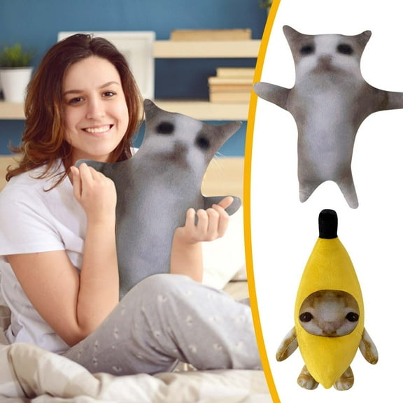 Nsxcdh Printed Banana Cat Funny Plush Doll Soft Elastic 12in Non Fading Odorless Multi Purpose Stress Relief Pillow Kids Toys Home Office Gift Gift Card