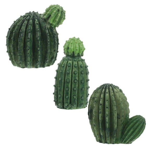 3pcs Faux Cactus Plants for Home Decor Mini Resin Cactus with Realistic Design