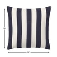 thumbnail image 5 of Casual Cushion Outdoor Throw Pillow, Striped Sunbrella Fade-Resistant for Patio Furniture, Adirondacks & Porch Swings, 15"W x 15"L, 6" thick, Reversible, Maxim Navy, 5 of 5