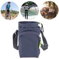 thumbnail image 4 of Water Bottle Holder with Strap Adjustable Strap Crossbody Water Bottle Bag with Front Pocket Drawstring Water Bottle Carrier for Hiking Camping (Grey), 4 of 13