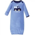 thumbnail image 5 of Luvable Friends Baby Boy Cotton Long-Sleeve Gowns 4pk, Trucks, 0-6 Months, 5 of 5
