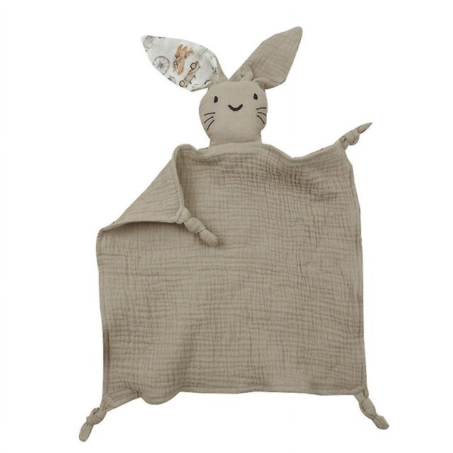 Manta de seguridad para bebés Calmar Apaciguar Toalla Gasa de algodón suave Animal Conejo Muñeca Babero para la dentición Bebés Comodidad para dormir Enfermería Juguete para abraza