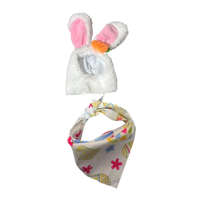 Conjunto de 2 piezas de disfraz de ganso, gorro y babero, decoración para exteriores, multiusos, creativo, para patio. blanco y rosa