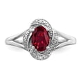 thumbnail image 5 of 925 Sterling Silver Rhodium-plated Diam. & Created Ruby Ring Size: 10; for Adults and Teens; for Women and Men, 5 of 5