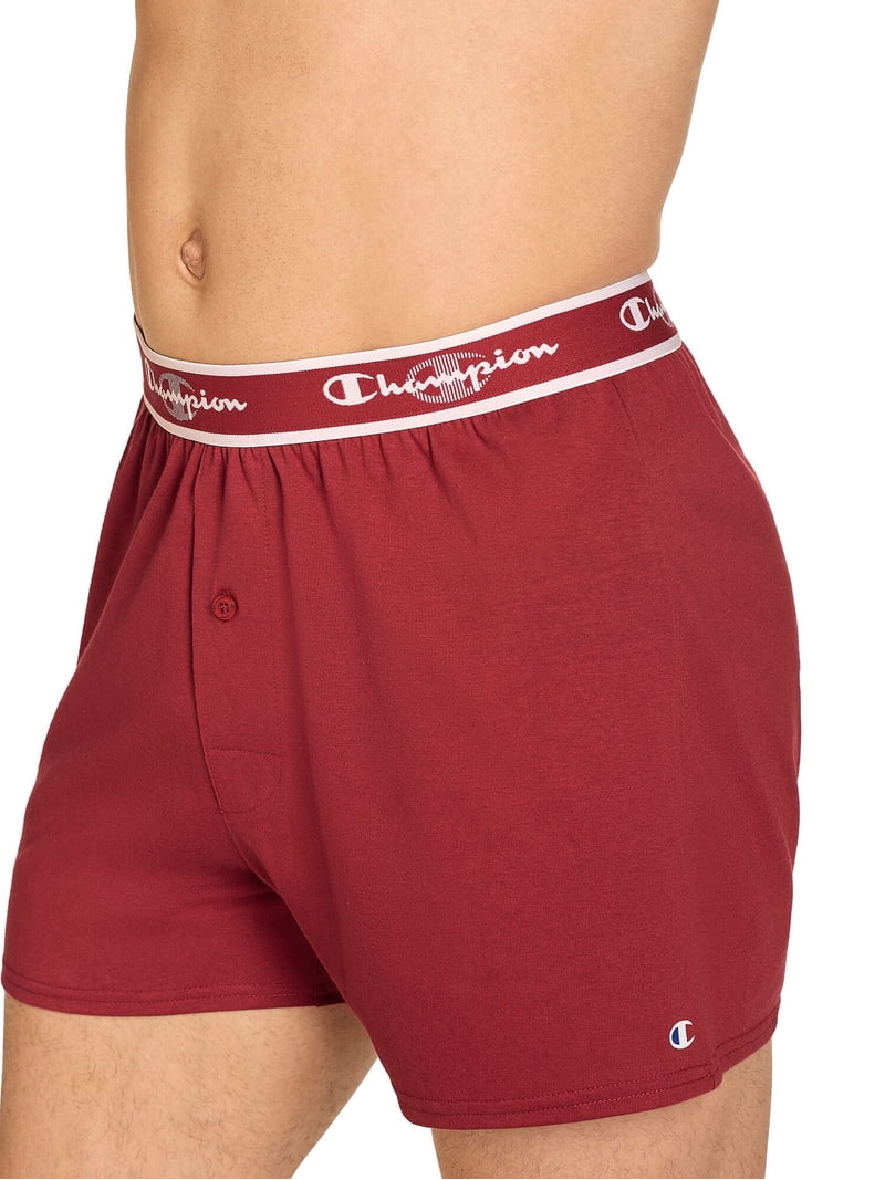Champion Men's Knit Boxers – 5 Pack Cotton Flex Underwear, Relaxed