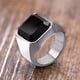thumbnail image 3 of Anillos de ónix negro para hombre, anillo de sello de ágata cuadrada de acero inoxidable para hombre, regalos de joyería para padre para él, anillos para hombre para niños, 3 of 5