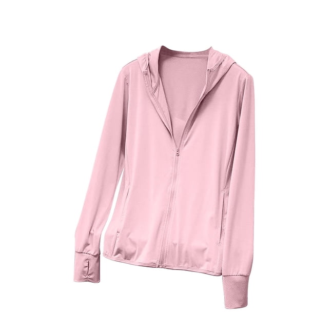 Penkiiy Girls Boys Rash Guard UPF 50 + Camisas de natación Protección solar de manga larga Capucha Niños Pesca Playa Camisa de deportes acuáticos. 7 años de rosa