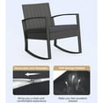 thumbnail image 4 of Lofka Balcony Furniture Set  for 2, 3-Piece Outdoor Conversation Wicker Chairs Set with Table & Cushions for Garden,Deck,Balconies, Black Cushion, 4 of 8