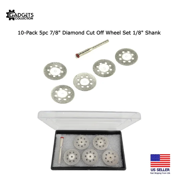 10 X 5Pc Diamond Cutting Wheels Die Grinder Cut Off Disc For Dremel Rotary Tool