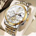 thumbnail image 3 of Reloj de vestir para hombre elegante casual acero inoxidable para caballero reloj de cuarzo, 3 of 7