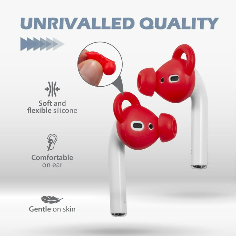  3 Pairs Soft Rubber Silicone Earbuds Cover Earhooks for Apple  AirPods Air Pods Sports EarPods Headphone Accessories (Red) : Electronics