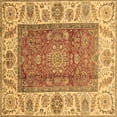 thumbnail image 1 of Ahgly Company Indoor Square Abstract Brown Modern Area Rugs, 6' Square, 1 of 4