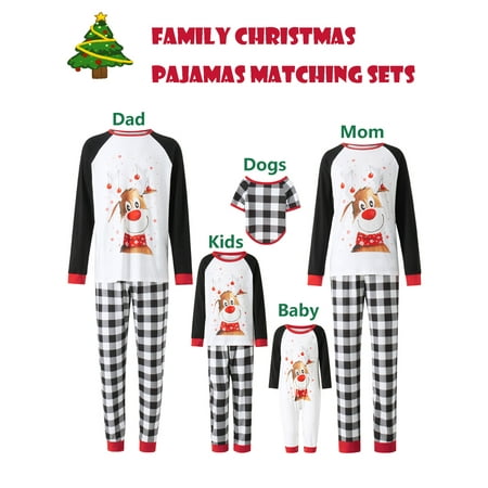 

Family Christmas Pajamas Matching Sets Pullover Tops Plaid Pants for Adults Kids Dogs Holiday Xmas Jammies Sleepwear