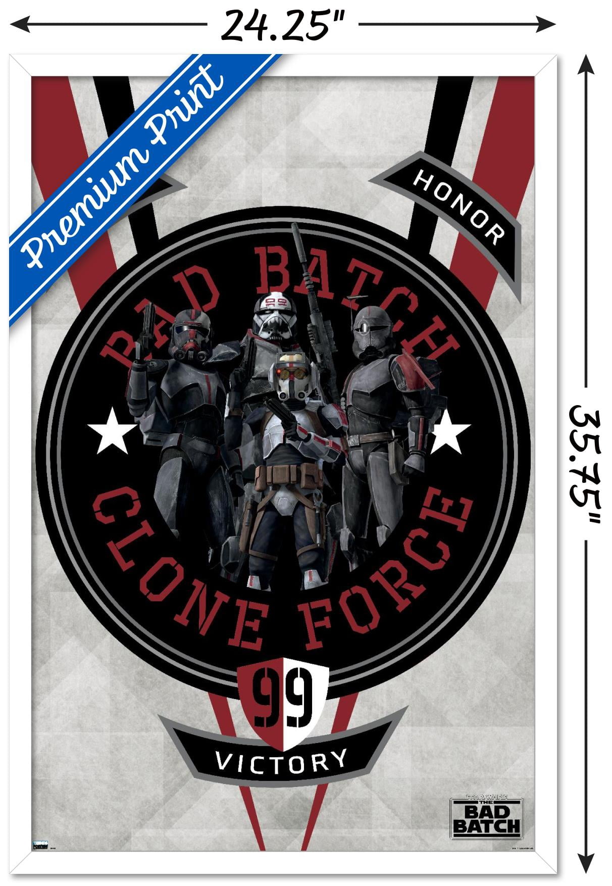 Star Wars: The Bad Batch - Badge Wall Poster, 22.375" x 34", Framed