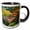 Black/White, variant on 3drose, Oregon, Portland. Wooden Bridge, Japanese Garden - Us38 Bja0651 - Jaynes Gallery, 11oz Two-tone Green Mug