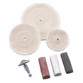 thumbnail image 5 of 7-Piece Buffing Kit with 3 Compound - Complete Cutting and Polishing - Perfect Final Touch for Metallic Surfaces, Vehicle Bumpers, Appliances, Stainless Steel, Aluminum, Furniture, 5 of 6