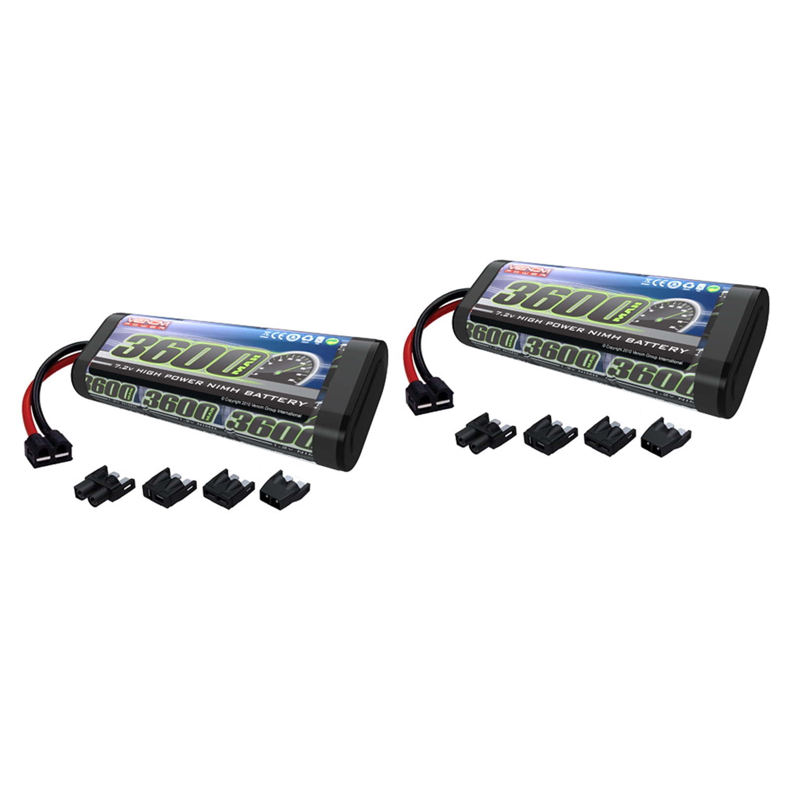 Venom 7.2V 3300mAh 6-Cell NiMH Battery with Universal Plug EC3//Deans//Traxxas//Tamiya x2 Packs Venom Group International 1540X2