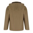 thumbnail image 6 of Windbreaker Jacket Men's Unisex Hooded Long Sleeve Solid Zipper Outdoor Detachable Hardshell Coat Khaki 4XL Zip Front Windbreaker Jacket, 6 of 6