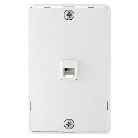 Duplex Phone Jack Wall Plates - Cooper 3521-4W White Quick Mount Four Wire Telephone Jack and Wall Plate