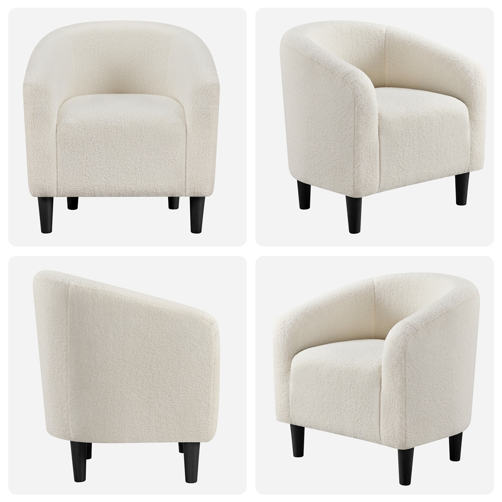 Yaheetech Upholstered Club Chair, Ivory photo 2
