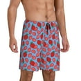 thumbnail image 2 of Wukai Strawberries Men’s Short Pajama Pants With Pockets Soft Sleep Pj Shorts for Men-Small, 2 of 6