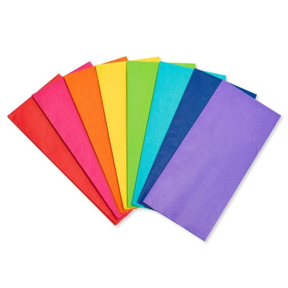 American Greetings - 40 feuilles de papier de soie de 20 x 20 po. Papier de soie aux couleurs vives pour les anniversaires de naissance, les Fêtes et toutes les occasions