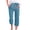 Blue, variant on BangWanChi Leggings for Women Capri Capris Pants for Women Casual Summer Cotton Linen 3/4 Pants Wide Leg Capris Lightweight Baggy Cropped Trousers