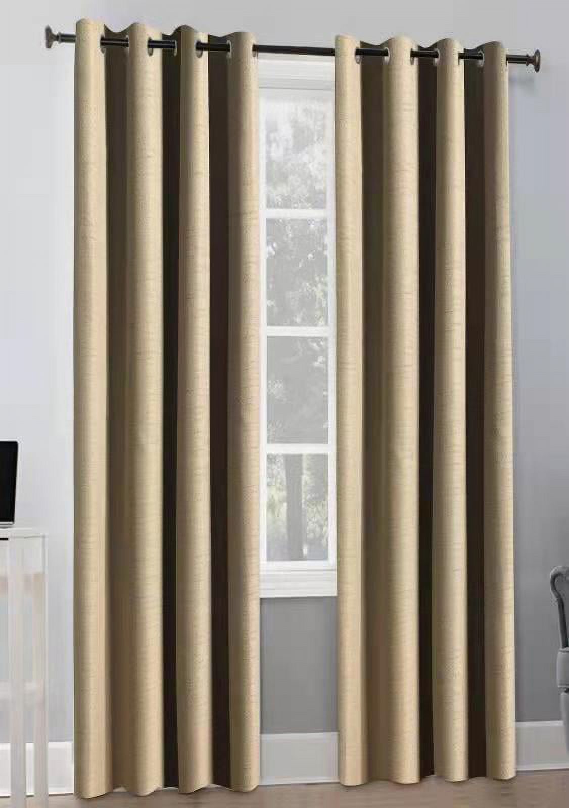 Better Homes & Gardens Basketweave Curtain Panel, 50" x 84", Beige - image 4 of 6