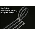 thumbnail image 2 of Multi-Purpose Cable Ties, 8 inch Heavy Duty Wire Ties Fastener Wrap for Cable Organizer, Self-Locking, Black/Clear (500 clear), 2 of 6