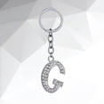 thumbnail image 4 of Shisuyan Simple Stylish Letter Key Chain Metal Rhinestones Key Ring Alphabet Keychain Bag Pendant Charm Birthday Gift (Letter G), 4 of 8