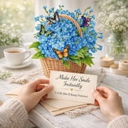 3D Pop-Up Flower Bouquet Card - Perfect for Mothers Day, Birthdays, and Special Occasions | Includes Envelope & Note