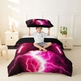 thumbnail image 3 of meiyoeat Neon Lightning Gamer Twin Bedding for Teens Boys, Electric Pink Gaming Duvet Cover Set, Black Reversible 2pcs, 1 Duvet Cover and 1 Pillowcase, 3 of 7
