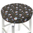 thumbnail image 3 of Xecao's Cosmic Print Stool Covers offer stylish, washable protection for PU round bar stools, perfect for home or commercial use., 3 of 7