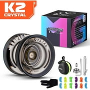 MAGICYOYO Professional Responsive Yoyo K2 Crystal Black, Durable Plastic Yo-Yo with 12 Yoyo Strings