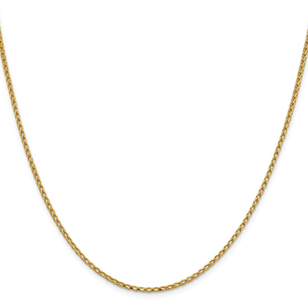 Leslie's Real 14kt Yellow Gold 2.1mm Diamond Cut Open Franco Chain; 20 inch; for Adults and Teens; for Women and Men