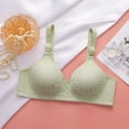 thumbnail image 3 of YWDJ Bras for Women Push up and Padded Comfortable Bras Wireless Bras Adjustable Straps Half Cup Wrap Sleep Bras Padded Lace Comfortable Bras Comfy Bras Green XL, 3 of 4