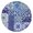 Splicing Plaid Pattern, variant on Floral Bohemian Round Table Cover Stretch Fit, 52-56 Inch Elastic Edge Cloth for Kitchen and Party Decor