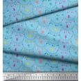 thumbnail image 2 of Soimoi Blue Heavy Satin Fabric Hanging Star Party Print Sewing Fabric Yard 54 Inch Wide, 2 of 3