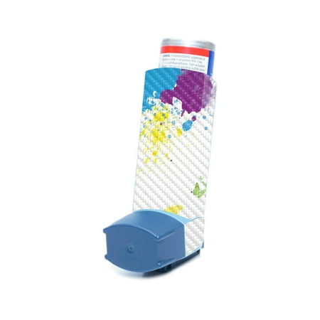 Carbon Fiber Skin Compatible With Ventolin HFA Asthma Inhaler Sticker Design Design Splash Of Color