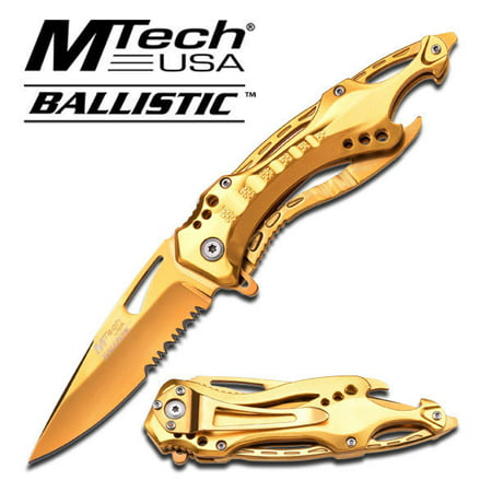 MTECH SPORTS SPRING ASSISTED KNIFE - GOLD TITANIUM