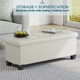 thumbnail image 5 of StorageBud Ottoman with Storage Bench, 43-inch Storage Ottoman, Leather, White, 5 of 8
