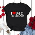 thumbnail image 2 of T Shirts for Women Valentines Day Tees Short Sleevee Crew Neck Love Heart Print Pullover Tops Casual Regular Fit Black XL, 2 of 3