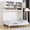 2: White (Diamond Stripes), variant on Harper & Bright Designs Queen Size Horizontal Murphy Bed, Wooden Folding Wall Bed Chest Cabinet Bed with Top Storage Cabinet, Hidden Murphy Bed for Guest Room Small Space, White