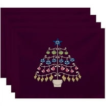 Simply Daisy 18" x 14" Beach Tree Geometric Print Placemats, Set of 4